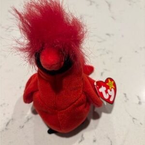 Ty Vibrant Red Plush Bird Toy